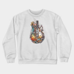 Mechanical Colorful Electric Guitar Crewneck Sweatshirt